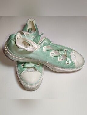 Converse Chuck Taylor All Star Lift Platform Womens Size 9 Mint Aloe Satin Shoes